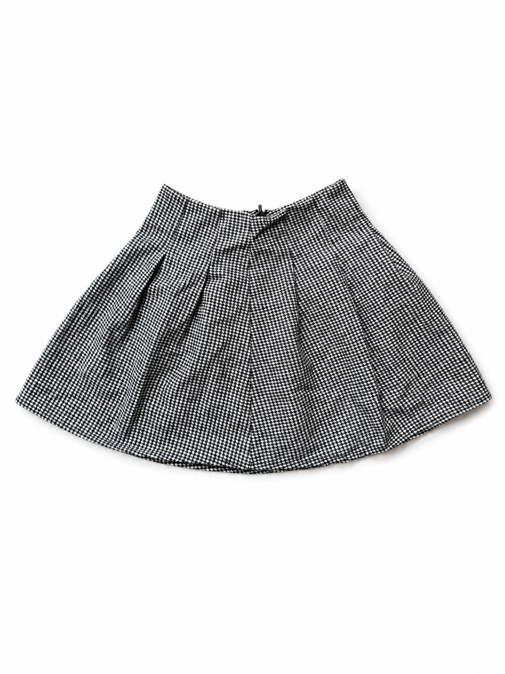 Black & White Houndstooth Pleated Mini Skirt | XS | Excellent Preloved Condition